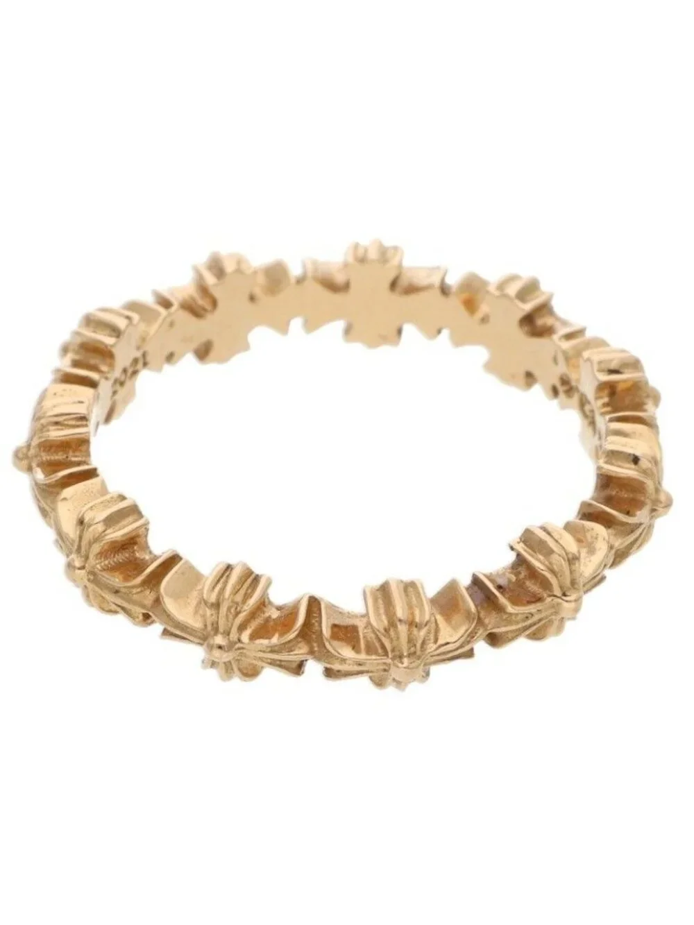 Chrome Hearts CH Pls Band Tiny Ech Plus Gold Ring